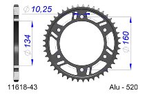 Supersprox Steel Chain wheel 520 - 43Z (black)