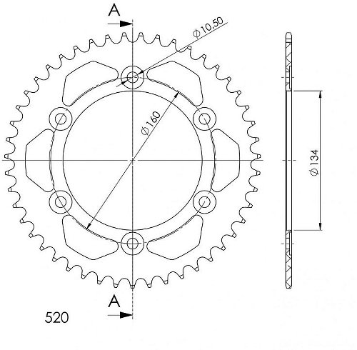 Supersprox Aluminium Chain wheel 520 - 49Z (black)