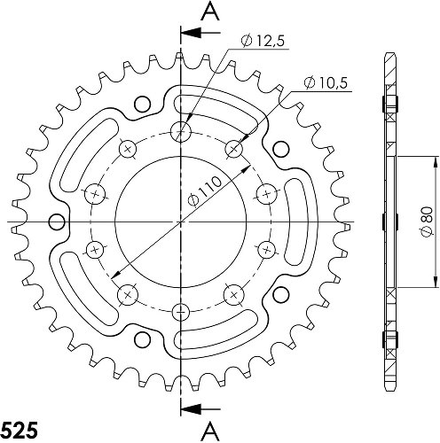 Supersprox Stealth-Kettenrad 525 - 37Z (gold)