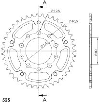 Supersprox Stealth rueda de cadena 525 - 42Z (argénteo)