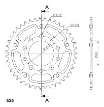 Supersprox Steel Chain wheel 525 - 43Z (black)