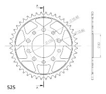 Supersprox acciaio rocchetto per catena 525 - 44Z (nero)