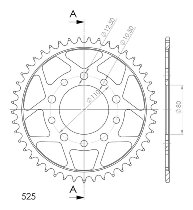 Supersprox acier roue d`entrainement 525 - 46Z (noir)