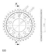 Supersprox acciaio rocchetto per catena 520 - 36Z (nero)