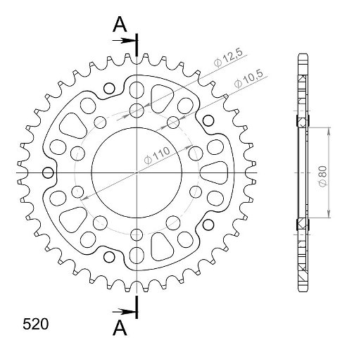 Supersprox Stealth rueda de cadena 530 - 40Z (oro)