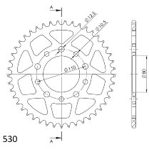 Supersprox aluminio rueda de cadena 530 - 42Z (negro)