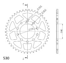 Supersprox alluminio rocchetto per catena 530 - 45Z (nero)