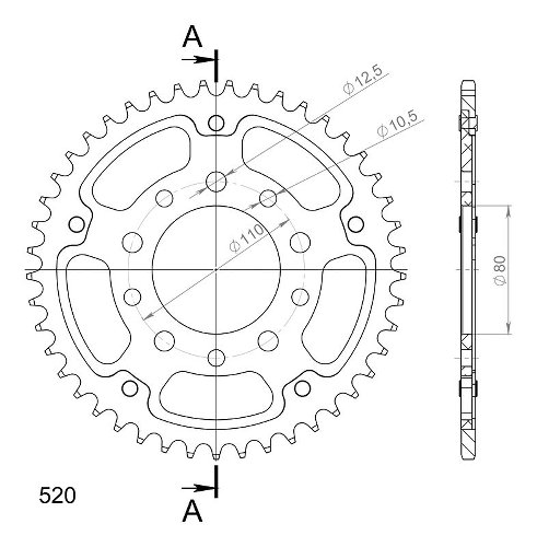 Supersprox Stealth rueda de cadena 530 - 45Z (oro)