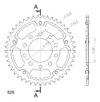 Supersprox Stealth rocchetto per catena 530 - 45Z (argento)