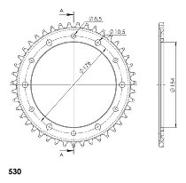 Supersprox aluminio rueda de cadena 530 - 43Z (negro)