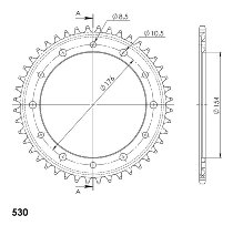 Supersprox aluminium roue d`entrainement 530 - 44Z (noir)