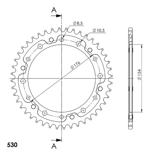 Supersprox Stealth rueda de cadena 530 - 44Z (oro)