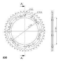 Supersprox Stealth Chain wheel 530 - 44Z (red)