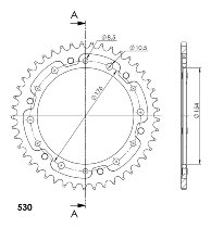 Supersprox Stealth rocchetto per catena 530 - 45Z (nero)