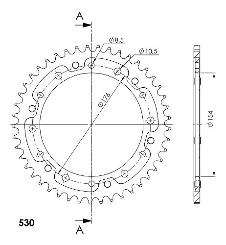 Supersprox Stealth-Kettenrad 530 - 45Z (blau)