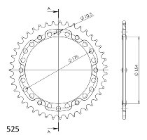 Supersprox Stealth rocchetto per catena 525 - 43Z (oro)