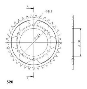 Supersprox acier roue d`entrainement 520 - 37Z (noir)