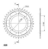 Supersprox acciaio rocchetto per catena 520 - 37Z (nero)