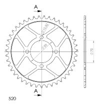 Supersprox acciaio rocchetto per catena 520 - 43Z (nero)