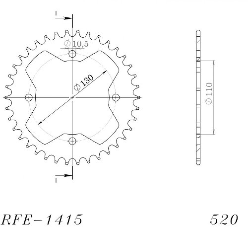 Supersprox acciaio rocchetto per catena 520 - 42Z (nero)