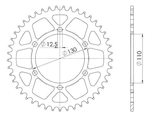 Supersprox acciaio rocchetto per catena 530 - 36Z (nero)