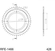 Supersprox acier roue d`entrainement 428 - 46Z (noir)