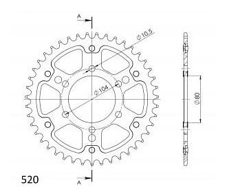 Supersprox Stealth rocchetto per catena 520 - 43Z (oro)