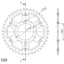 Supersprox Stealth rocchetto per catena 520 - 45Z (nero)