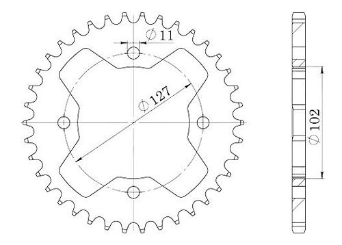 Supersprox Stahl-Kettenrad 520 - 37Z (schwarz)