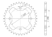 Supersprox acero rueda de cadena 520 - 37Z (negro)