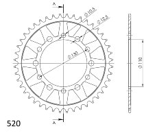 Supersprox acier roue d`entrainement 520 - 42Z (noir)