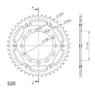 Supersprox Stealth rocchetto per catena 520 - 45Z (oro)