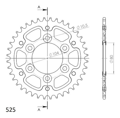 Supersprox Stealth-Kettenrad 525 - 39Z (blau)