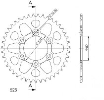 Supersprox aluminium roue d`entrainement 525 - 40Z (noir)