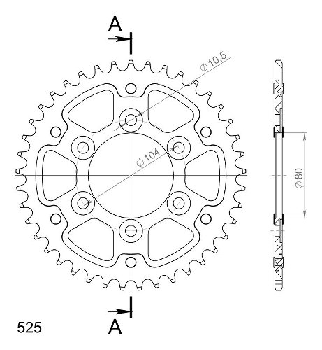 Supersprox Stealth Chain wheel 525 - 41Z (black)