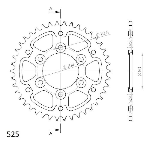 Supersprox Stealth-Kettenrad 525 - 42Z (blau)