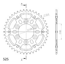 Supersprox Stealth Chain wheel 525 - 43Z (black)