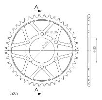 Supersprox Steel Chain wheel 525 - 44Z (black)