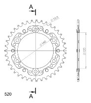 Supersprox Stealth Chain wheel 520 - 39Z (black)