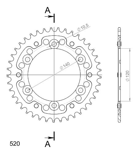 Supersprox Stealth Chain wheel 520 - 41Z (black)