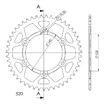 Supersprox alluminio rocchetto per catena 520 - 45Z (nero)