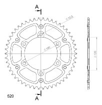 Supersprox Stealth Chain wheel 520 - 50Z (gold)