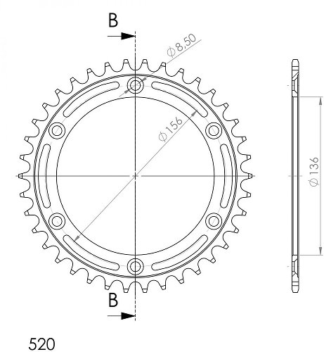 Supersprox acier roue d`entrainement 520 - 36Z (noir)