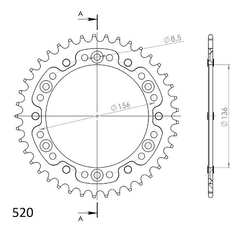 Supersprox Stealth rocchetto per catena 520 - 41Z (oro)