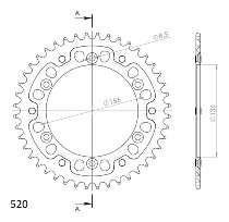 Supersprox Stealth rocchetto per catena 520 - 44Z (nero)