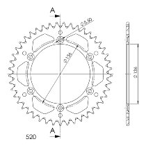 Supersprox alluminio rocchetto per catena 520 - 45Z (rosso)