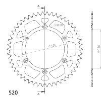 Supersprox aluminium roue d`entrainement 520 - 48Z (or)