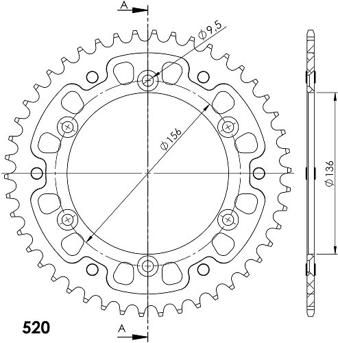 Supersprox Stealth rocchetto per catena 520 - 42Z (rosso)