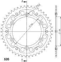 Supersprox Stealth rocchetto per catena 520 - 42Z (rosso)