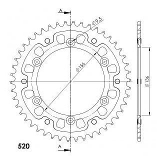 Supersprox Stealth Chain wheel 520 - 46Z (gold)